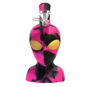 Alien Head Pink Silicone Bong 20cm