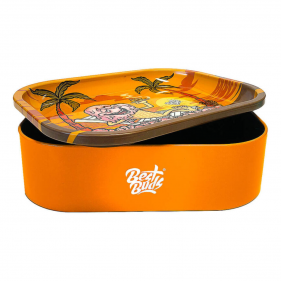 Sunset Sherbet Box Rolling Tray with Storage Best Buds