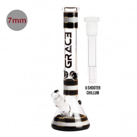 Grace Glass 'Gestreifte Serie' Borosilikatglas Bong