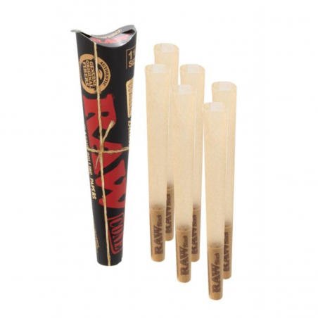 RAW Black 1 1/4 Size Cones 6 Stk.