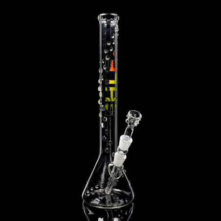 EHLE 'Beaker Illuminati' Borosilikatglas Bong mit UV-Kugeln