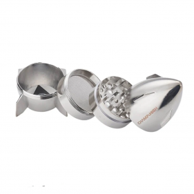 Spaceship Champ High Herb Grinder Silver