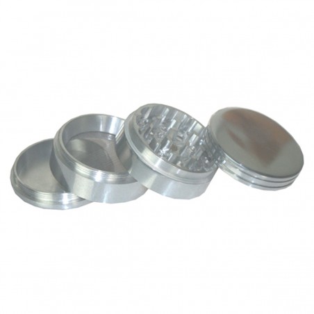 Aluminium Grinder 4-teilig Silber