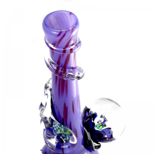 Noble Glass Medium Softglas Bong Lila2 mit Dichro Marble