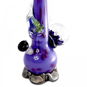 Noble Glass Medium Softglas Bong Lila2 mit Dichro Marble