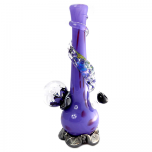 Noble Glass Medium Softglas Bong Lila2 mit Dichro Marble