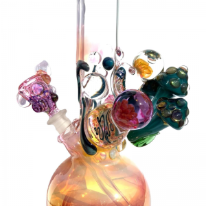 Grinder Glass 'Aqua Mushrooms' mit 22K Gold Fume