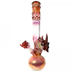 Grinder Glass 'Garnet Red Skull Bat' mit Gold Fume