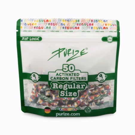 PURIZE Regular Size Farbig Aktivkohlefilter 9mm 50 Stk.