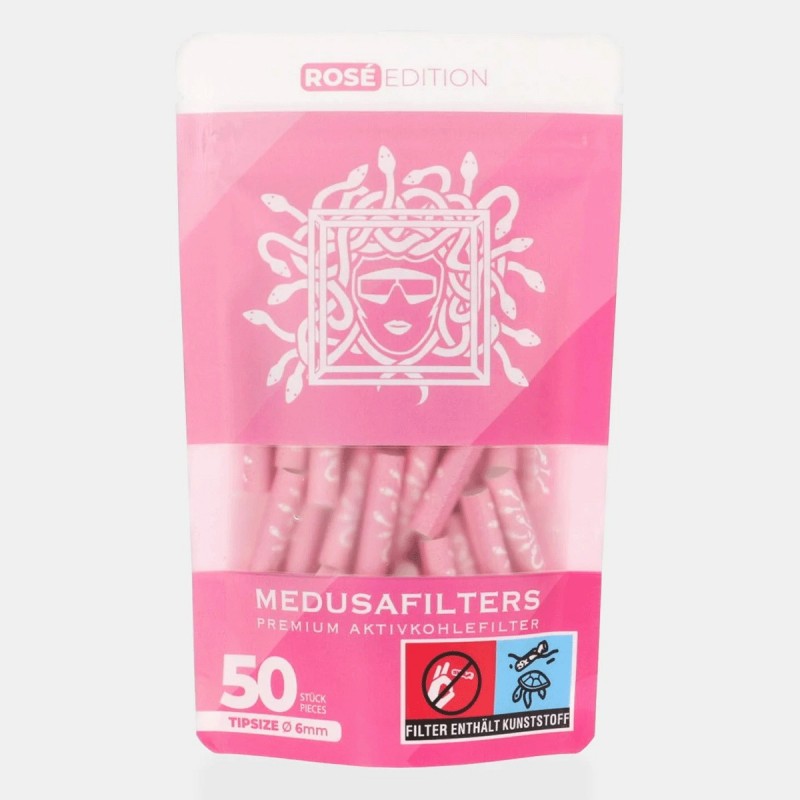 Medusa Rose Edition Pinke Aktivkohlefilter 6mm 50 Stk.
