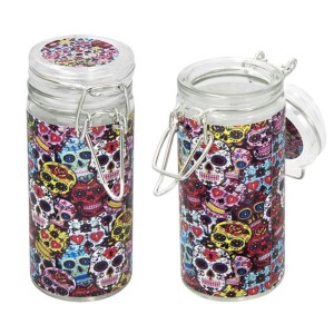 Glass Jar "La Catrina" Glas Aufbewahrungsbehälter