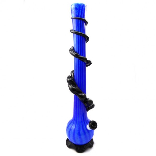 XL Softglas Bong (Blau-Schwarz) Noble Glass