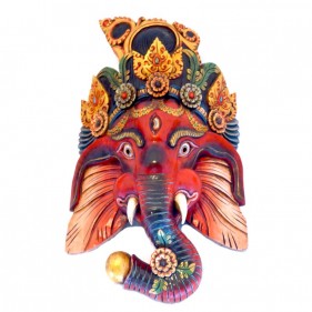 Ganesh Handgemachte Holz Maske