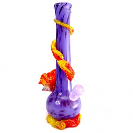 Noble Glass Medium Softglas Bong Lila4 mit Blume