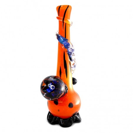 Noble Glass Medium Softglas Bong Orange mit Dichro Marble