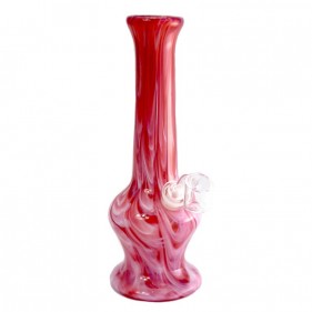 Mundgeblasene Dabbing Bong aus Soft-Glas von "Noble Glass" Rot