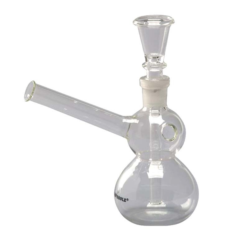 Klare mini Bong mit Kick-Loch von Bam Bam Bhole Klare mini Bong mit Kick-Loch von Bam Bam Bhole