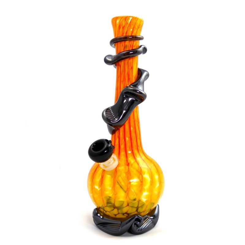 Small GonG Softglas Bong (Orange-Schwarz) Noble Glass