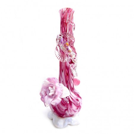 Premium Flower Dichro Wrap Softglas Bong Pink Noble Glass
