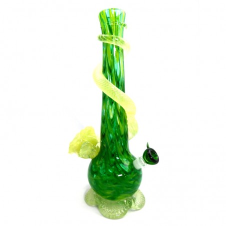 Medium w. Uranium Flower Softglas Bong Noble Glass