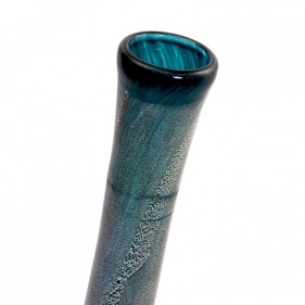 Noble Glass Softglas Bong Türkis mit Premium-Folierung Silber-Gold