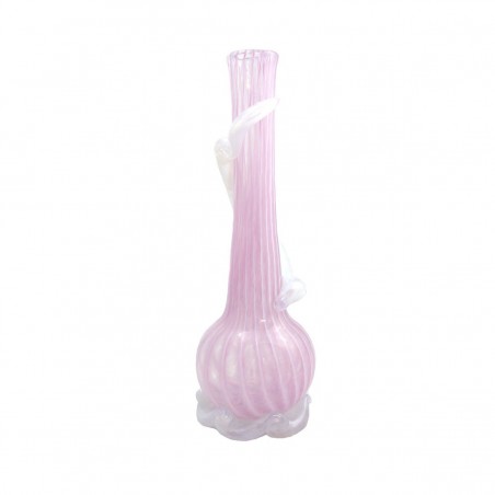 Medium Water Pipe 3G Softglas Bong Pink-Weiß Noble Glass