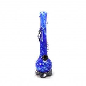 Blaue Edel Bong aus Soft-Glas von "Noble Glass" Vorderseite