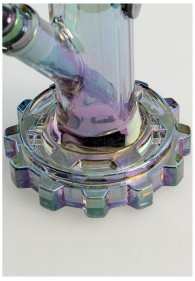 BLAZE 'Gear' Borosilikatglas Bong mit Regenbogeneffekt Grün-Lila