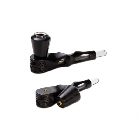 Holzpfeife mit Glaskopf 2-teilig 14,7cm