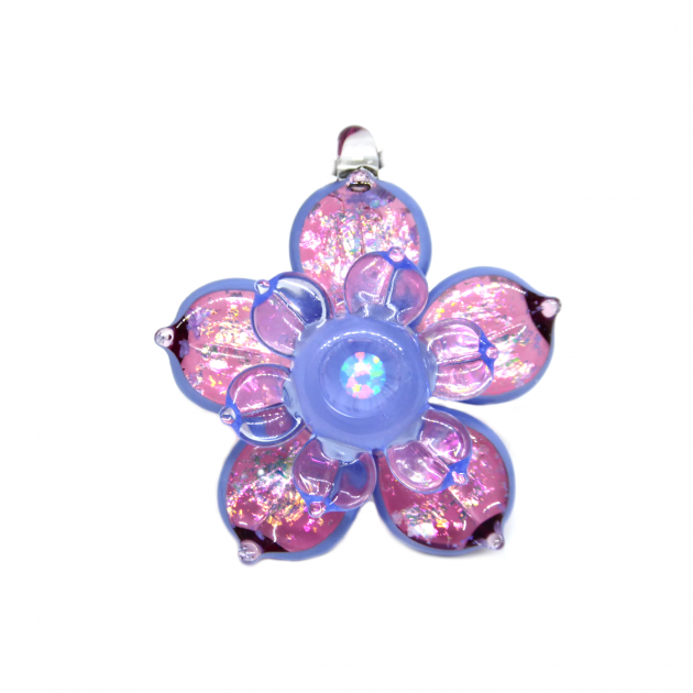 Anhänger Flower-Spinner Opal - Mars Glassworks