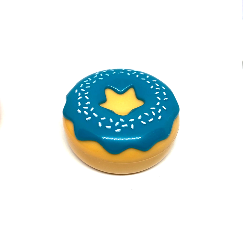 Acryl Grinder mit Metallspitzen in Donut Form Blau Seitenansicht