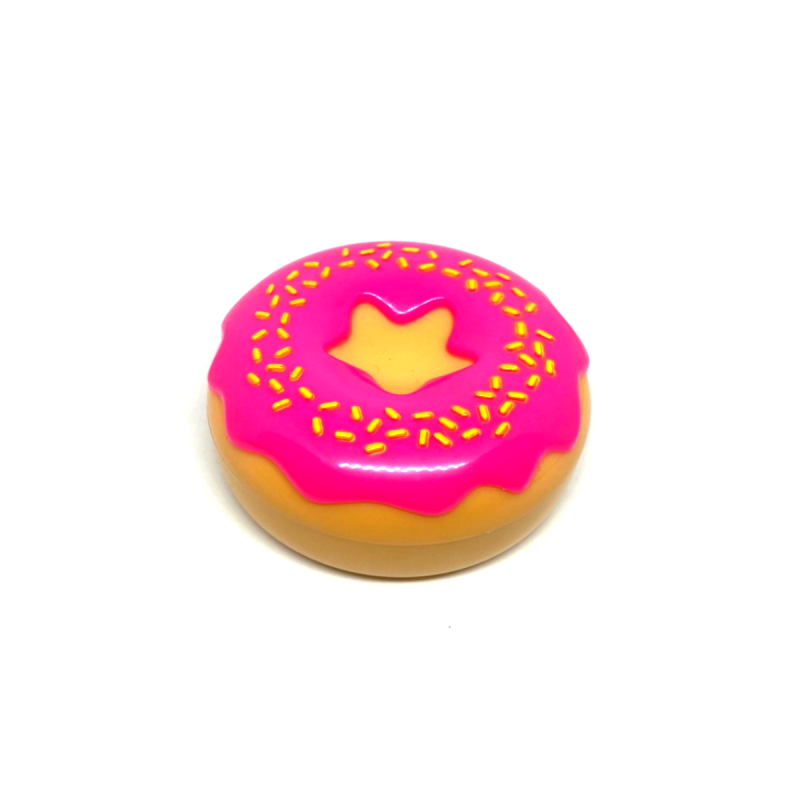 Acryl Grinder mit Metallspitzen in Donut Form Pink Seitenansicht