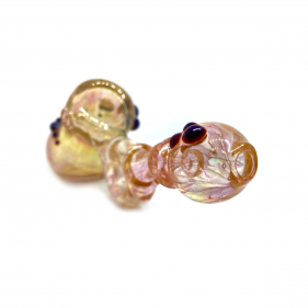 Mundgeblasene Glaspfeife von Daydream Glass mit Rubinflecken Mundstückansicht