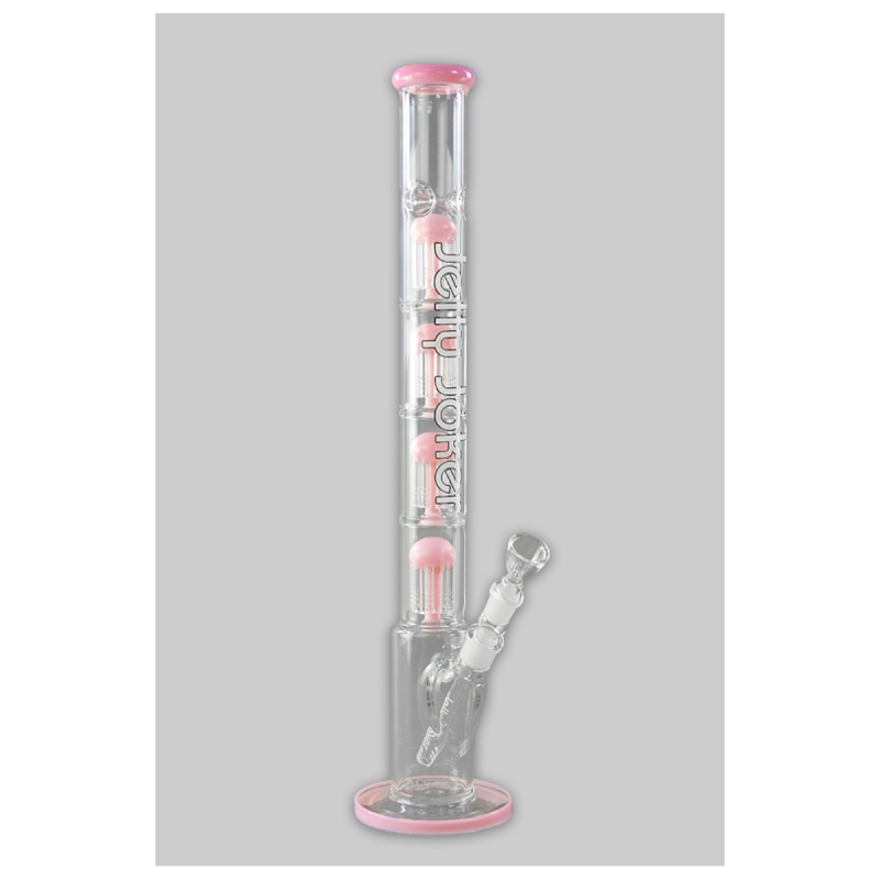 Pinke Bong aus Glas mit Baumperkolator von Jelly Jocker Seitenansicht
