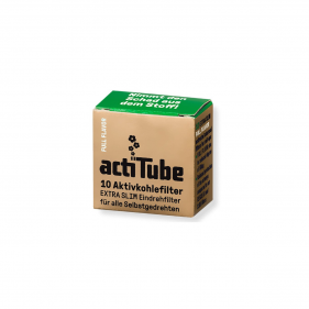 Aktivkohle Filter von "ActiTube" Extra Slim 6mm Verpackungsansicht 10er