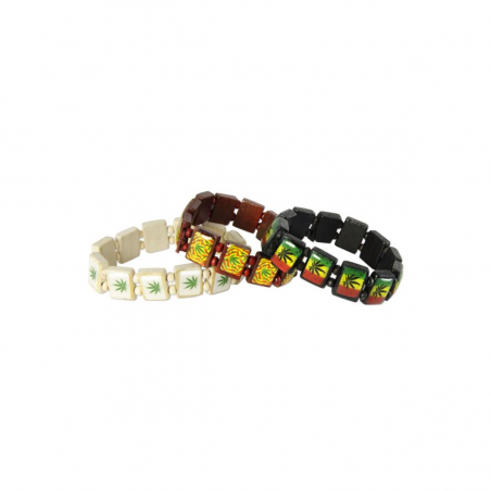 Armband aus Holz mit Rasta Motiv