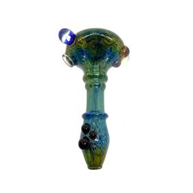 Grüne Glas Pfeife mit Opal von "Daydream Glass" Vorderseite
