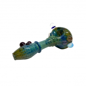 Grüne Glas Pfeife mit Opal von "Daydream Glass" Kicklochansicht