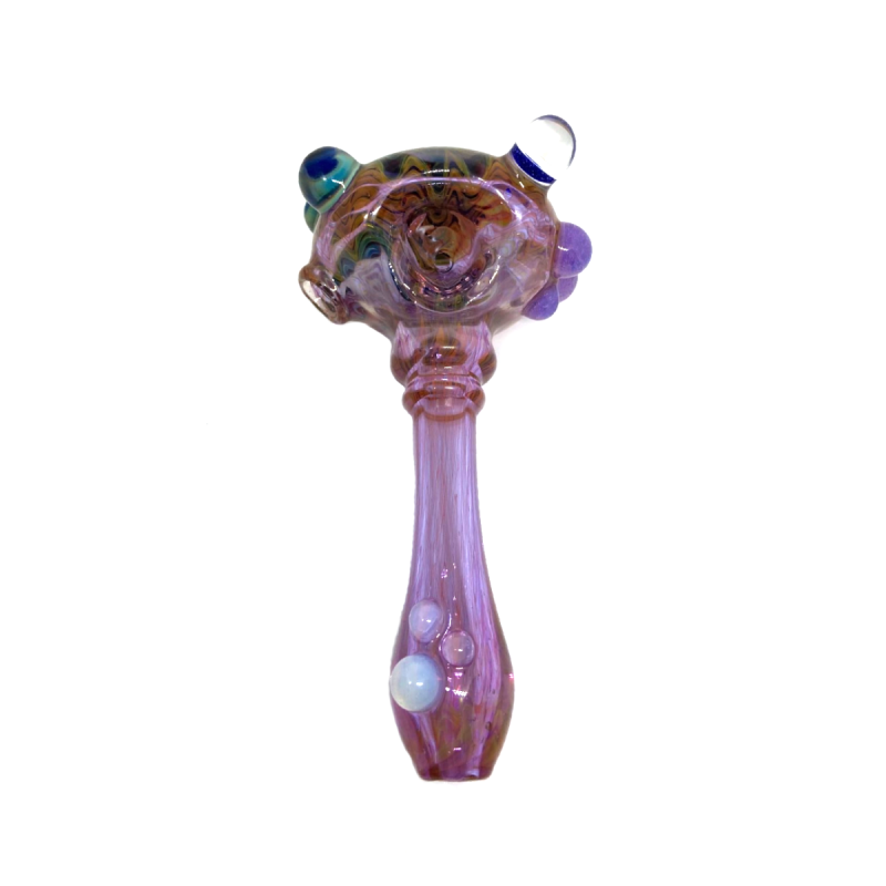 Rosa Glas Pfeife mit Opal von "Daydream Glass" Vorderseite