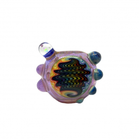 Rosa Glas Pfeife mit Opal von "Daydream Glass"
