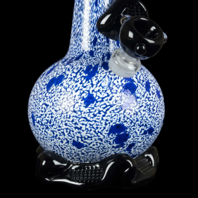 Noble Glass Small Softglas Bong mit Wrap GonG Blau-Weiß