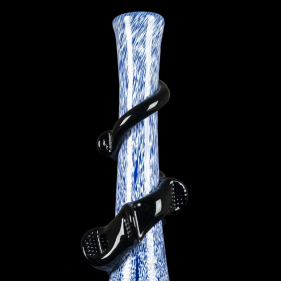 Noble Glass Small Softglas Bong mit Wrap GonG Blau-Weiß