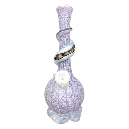 Noble Glass Texturierte Softglas Bong mit Dichro Wrap Lila