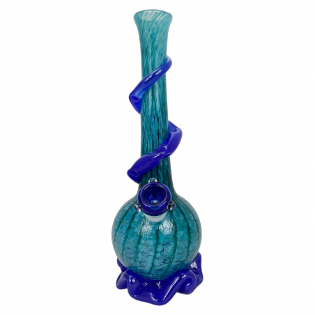 Noble Glass Small Softglas Bong mit Wrap GonG Blau-Türkis