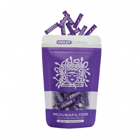 Medusa Violet Edition Lila Aktivkohlefilter 6mm 50 Stk.