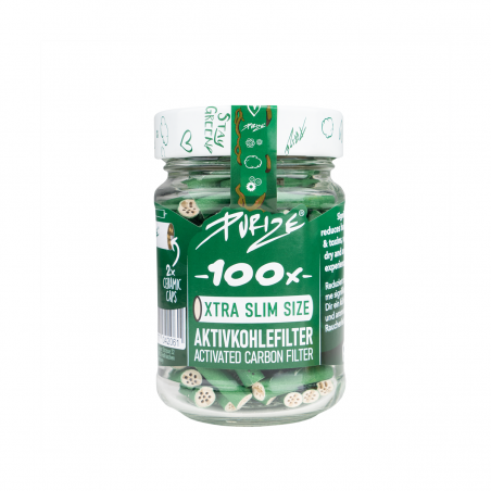 PURIZE XTRA Slim Grün Aktivkohlefilter 5,9mm 100 Stk.